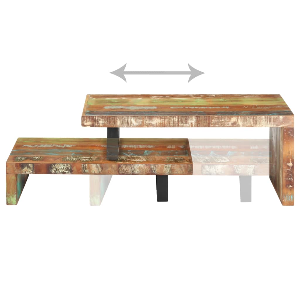 2 Piece Coffee Table Set Made of Recycled Solid Wood