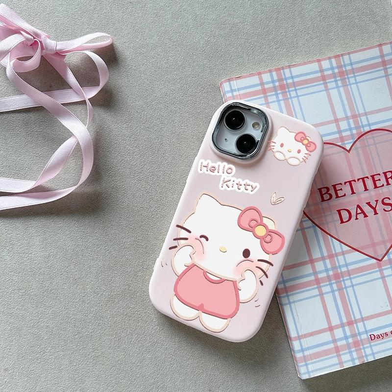 3D Bowknot Hello Kitty Ears Cover For Samsung Galaxy S25 S24 S23 S22 Plus Ultra S24 FE Note 20 A52 A35 A15 A25 A32 5G Phone Case