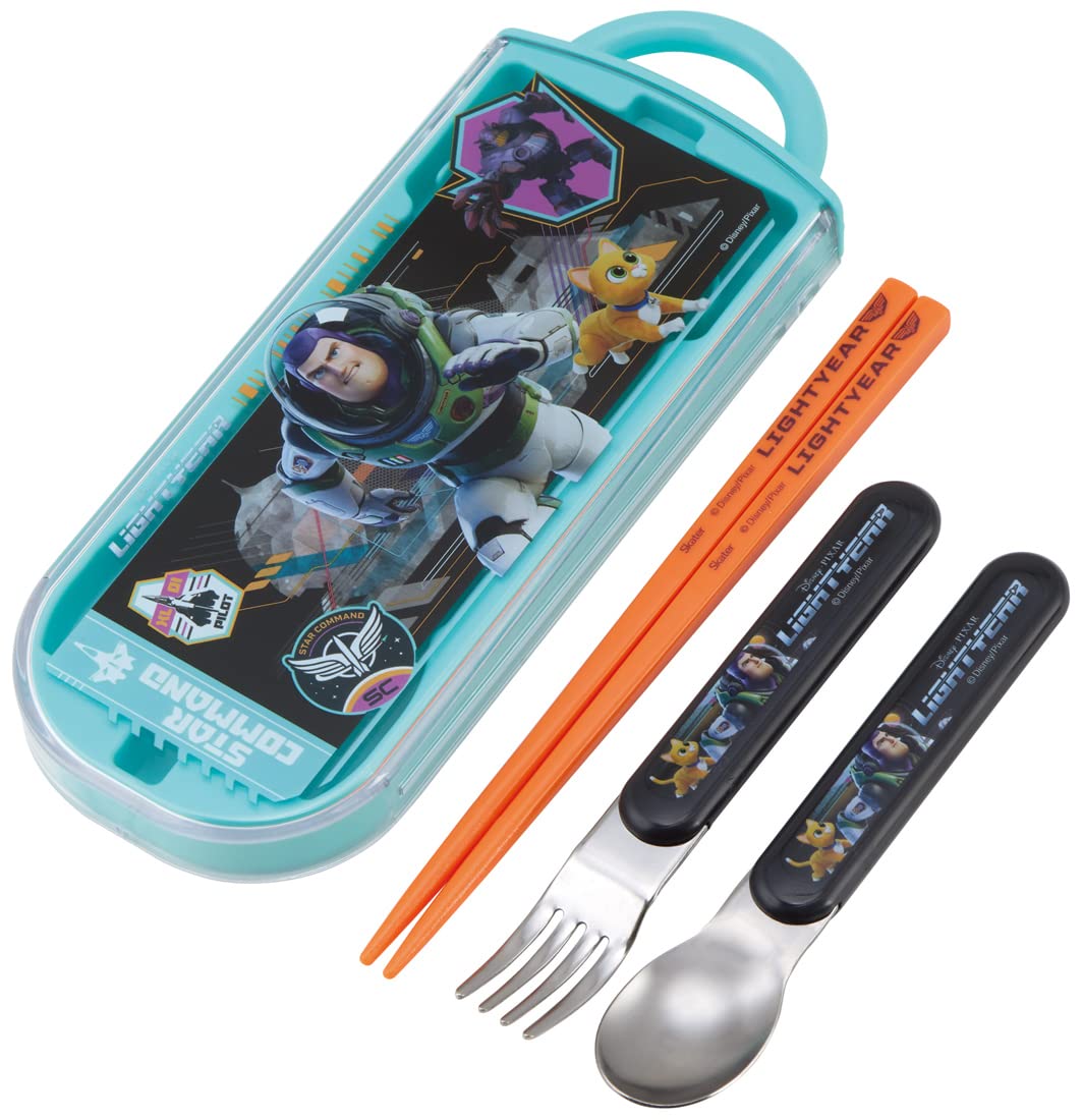 

Skater Antibacterial Trio Set of and Disney Buzz Lightyear Made in Children s Chopsticks, Spoon, Fork, Design, Japan, TACC2AG-A