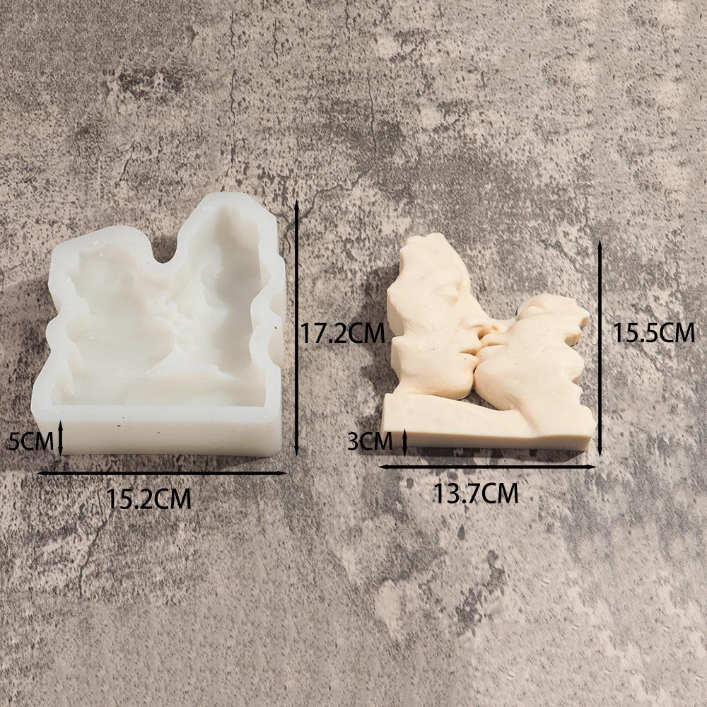 Lovers' Anniversary Silicone Candle Mold Diy Couple Portrait Carving Mould Art Aromatherapy Plaster Molds Valentine's Day Decor