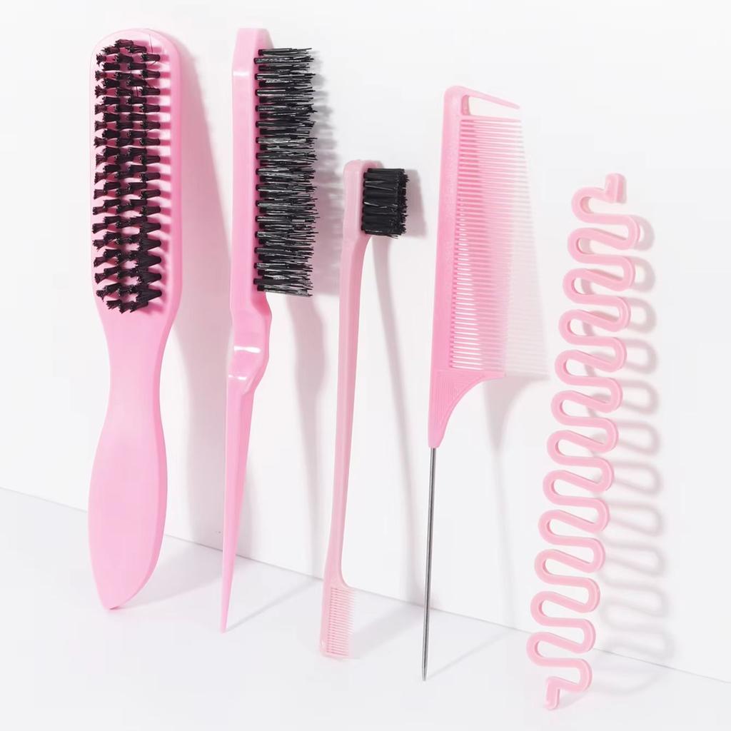5PCS Hair Comb Set, Hair Edge Comb, Sharp Tail Comb, Tear Hair Brush, French Braiding Tool, Suitable for All Hair Qualities