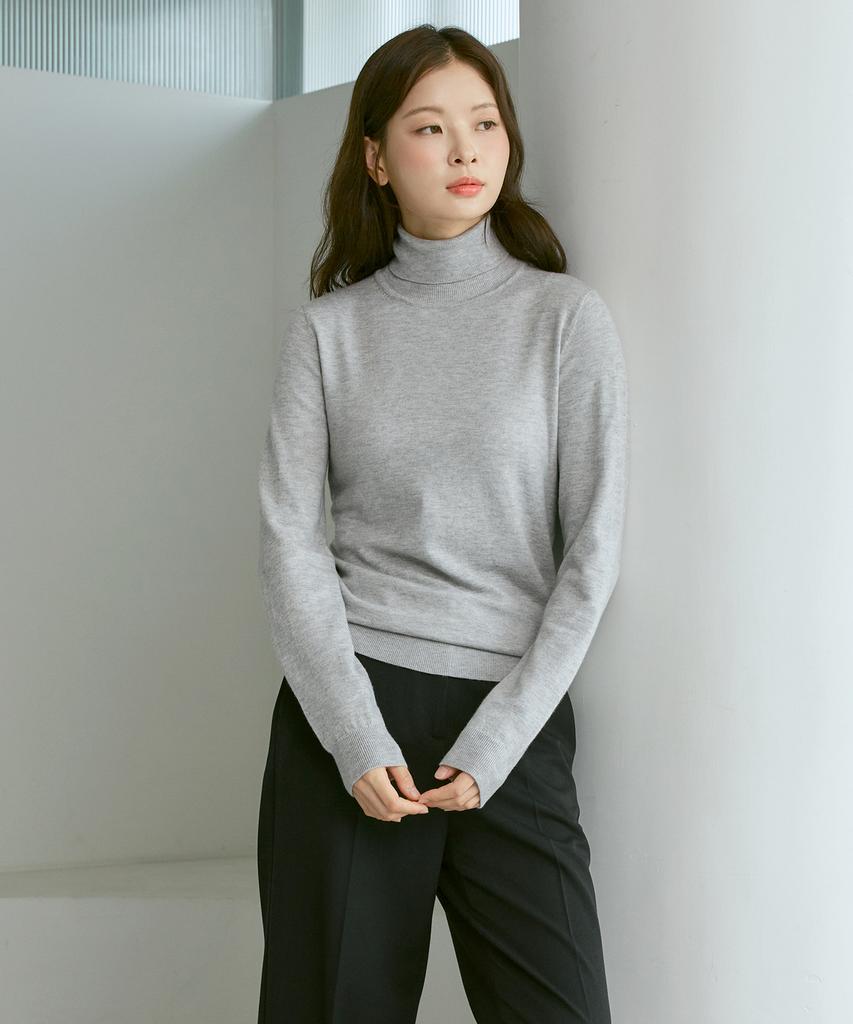 210EDIT Unisex Cashmere Blended Turtleneck Knit [Melan Grey]_Zz4Sw012