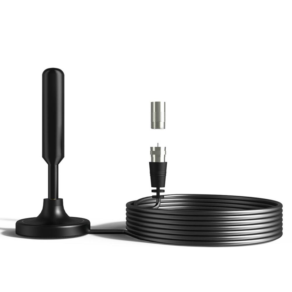 

Antena de TV portatil con cable coaxial para reception mejorada en exteriores Black