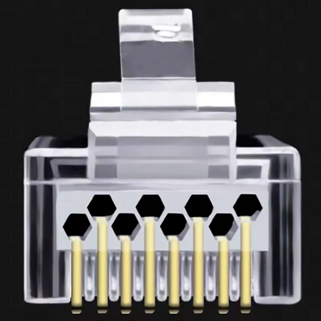 Rosfix Wtyki RJ45 6e EasyPass – Przelotowe Wtyki Sieciowe UTP | 100 Szt. | Kategoria 6e | 8P8C | Do Skrętki LAN