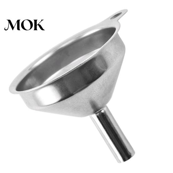 Long Handle Cooking Funnel Stainless Steel Mini with Smooth Stain Resistant Kitchen Pouring for Liquids Dry Ingredients Metal Essential Oils
