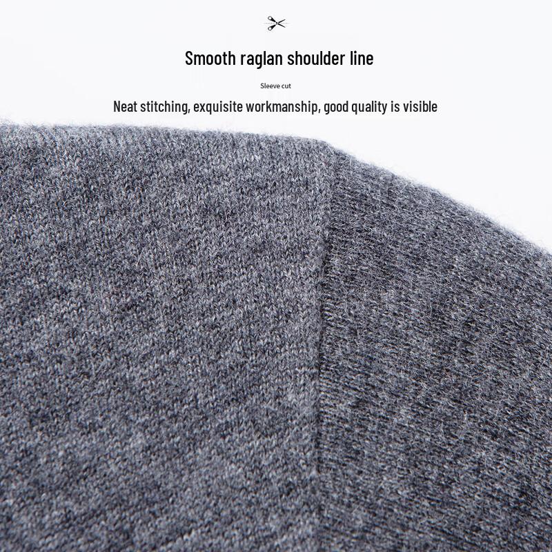 Hodo Men's 100% Pure Wool Lightweight Round Neck Sweater