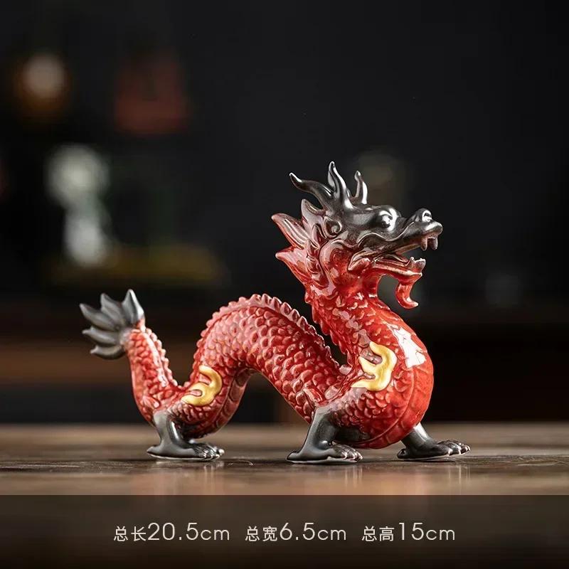 

Традиционная китайская фарфоровая статуэтка дракона, ручная работа, керамика, тотем, скульптура животного, древняя легенда, тотемный орнамент, ремесло, декор