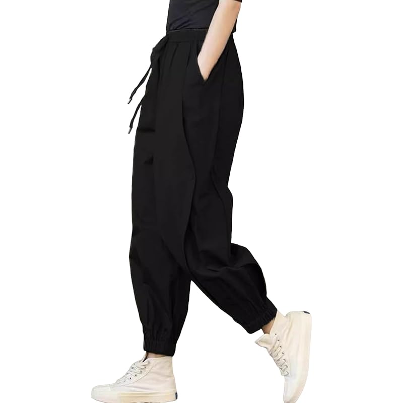 [Tunatch] sarouel pants waist elastic jogger relaxing pants hem elastic cute spring summer autumn ladies wide pants gaucho pants long pants balloon