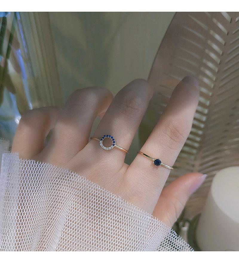 Light luxury fashion high sense pearl zircon copper ring women's design sense retro personality open index finger ring simple