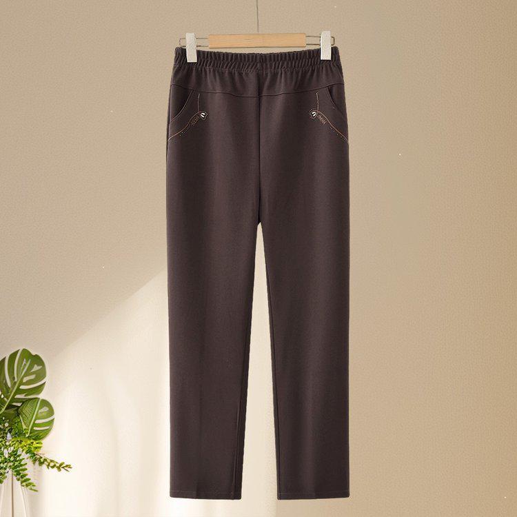 Mom's Slimming Straight-Leg Trousers - Spring/Autumn Loose Fit Casual Pants for Middle-Aged & Elderly Women.