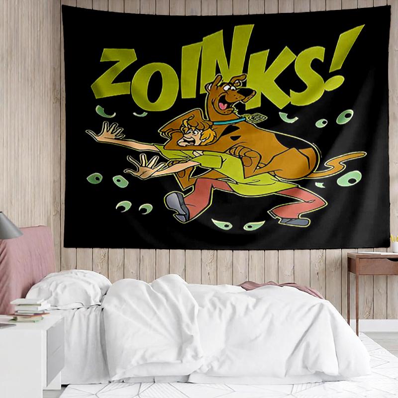 Scooby-Doo Print Tapestry, Backdrop, Easy Setup, Ideal for Bedroom, Office & Living Room, with Aesthetic Wall Hanging Decor.