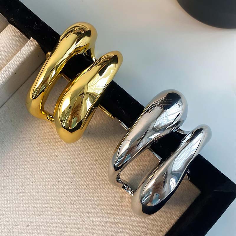 Neue Mode Metall Doppelschicht Haarband Haarnadel für Frauen Vintage Goldfarbe Pferdeschwanzhalter Haarnadel Haarschmuck