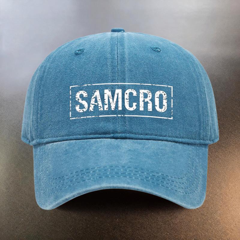 SAMCRO Washed Cap Casual Outing Sunshade Baseball Hat Fashionable Couple Essential Hat Vintage Distressed Street Style Unise 1pc