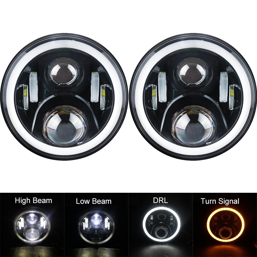 For Nissan Patrol Y60 Hummer H1&H2 Lada 4X4 7inch LED Headlight DRL For Jeep Wrangler TJ JK LJ CJ 7inch for Land Rover Defender