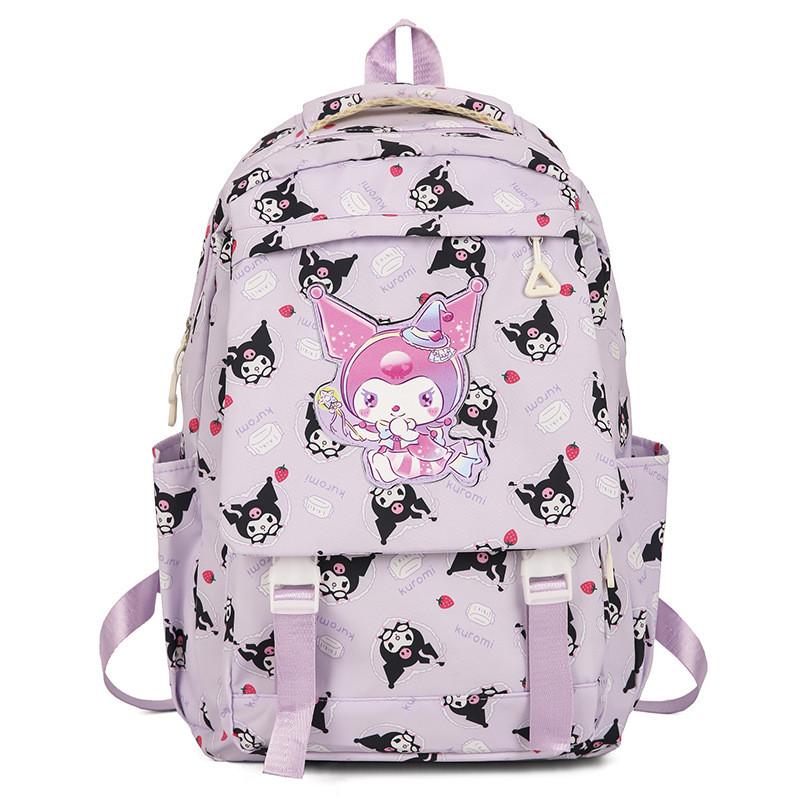 Stylish Nylon Backpack For Girls Large Capacity Cute Cartoon School Bag For Students
