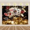 Decorazioni Festa di Compleanno a Tema Carte da Gioco Striscione Sfondo Casinò Dado da Poker Sfondo Scintillante Forniture Oggetti di Scena per Fotografia
