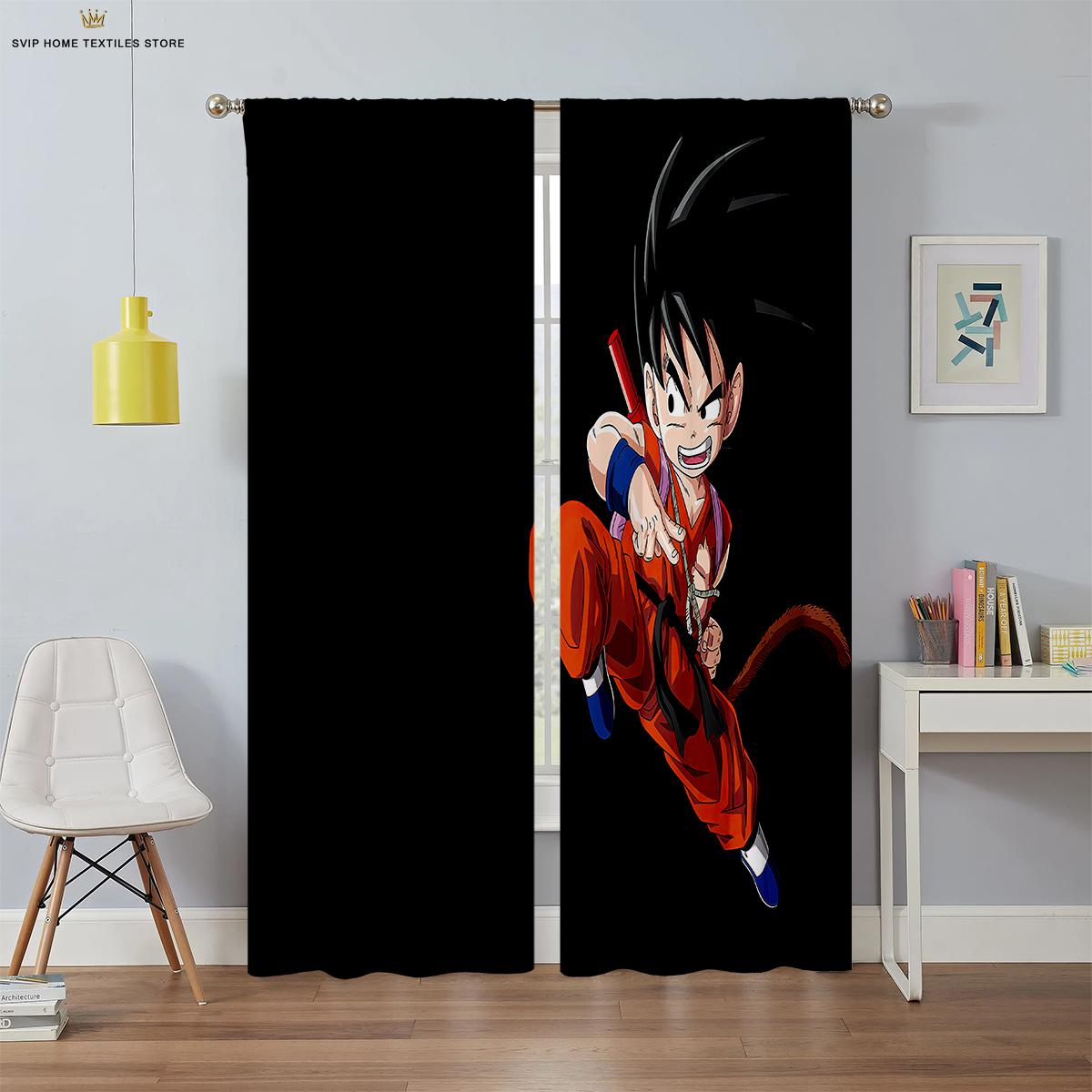 

2 Pieces Of Japanese Cartoon Printed Curtain Drapes Rest Room Living Area Study Dormitory Decorative Curtain Drapes Can Be Customized W50X130H(CM)X2PCS&Rod pocket