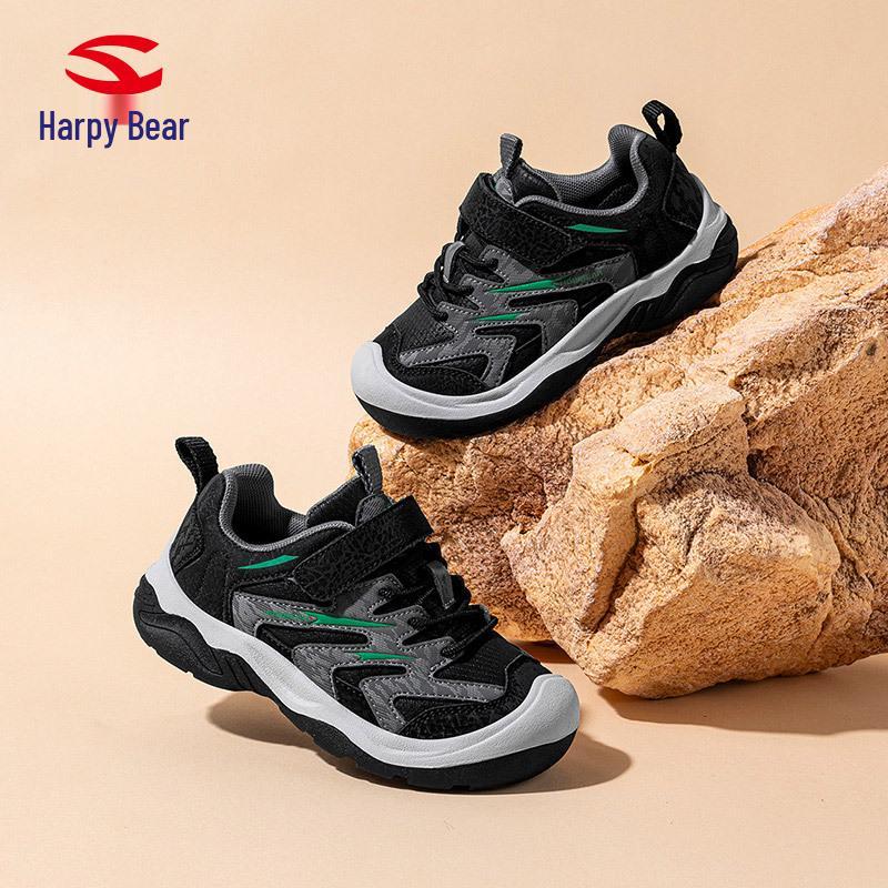 Hapi Bear Boys' Leather Sports Shoes with Toe Protection - Casual Spring and Autumn Sneakers