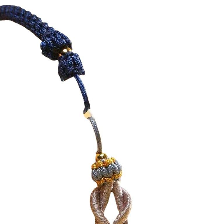Natural agate peace buckle bracelet, "never apart" charm, hand-woven cord, couple's bracelet, niche gift for best friends