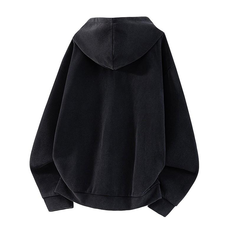 Oversized Vintage American Racing Style Washed Hooded Zip-Up Sweatshirt Men Women Casual Loose Fit