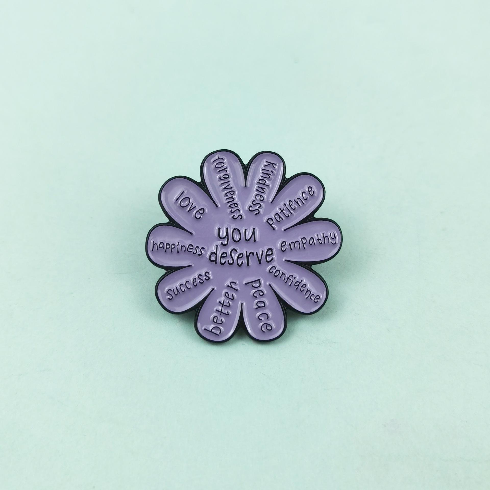 Геометрическое сердце и цветок мультяшная брошь сплав пин