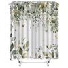 Elegant Green Leaf Shower Curtain for Bathroom Decor Waterproof and Durable with Beautiful Nature Design To Install Wrinkle-Free
