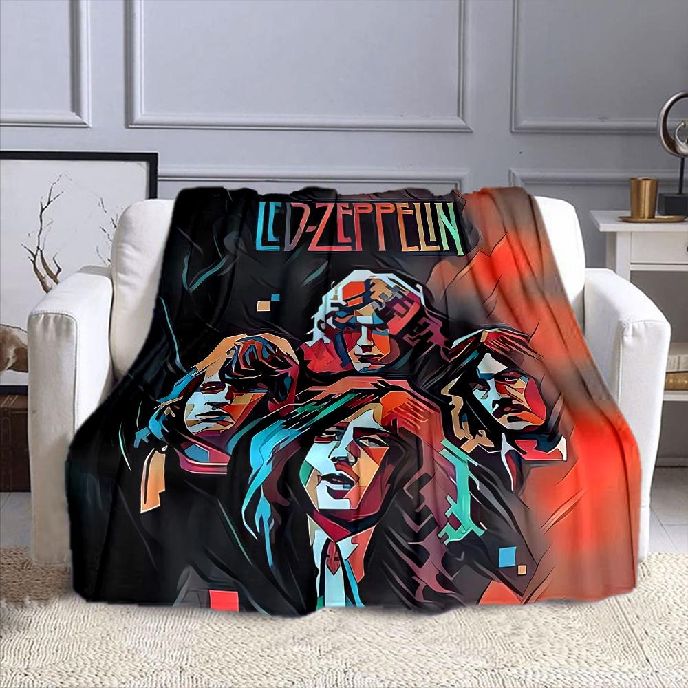 "Led Zeppelin Band Art Blanket" Patterned Flannel Blanket Perfect for the Bedroom Living Room, Sofa, or a Little Nap