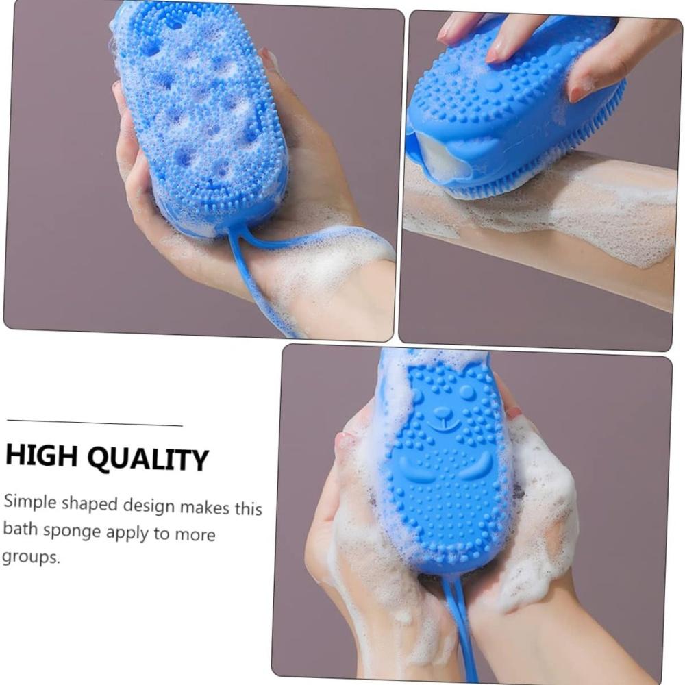 Double Side Silicone Bubble Bath Body Brush with Soap Storage Sponge Massage Scalp Scrubber Skin Clean Exfoliating