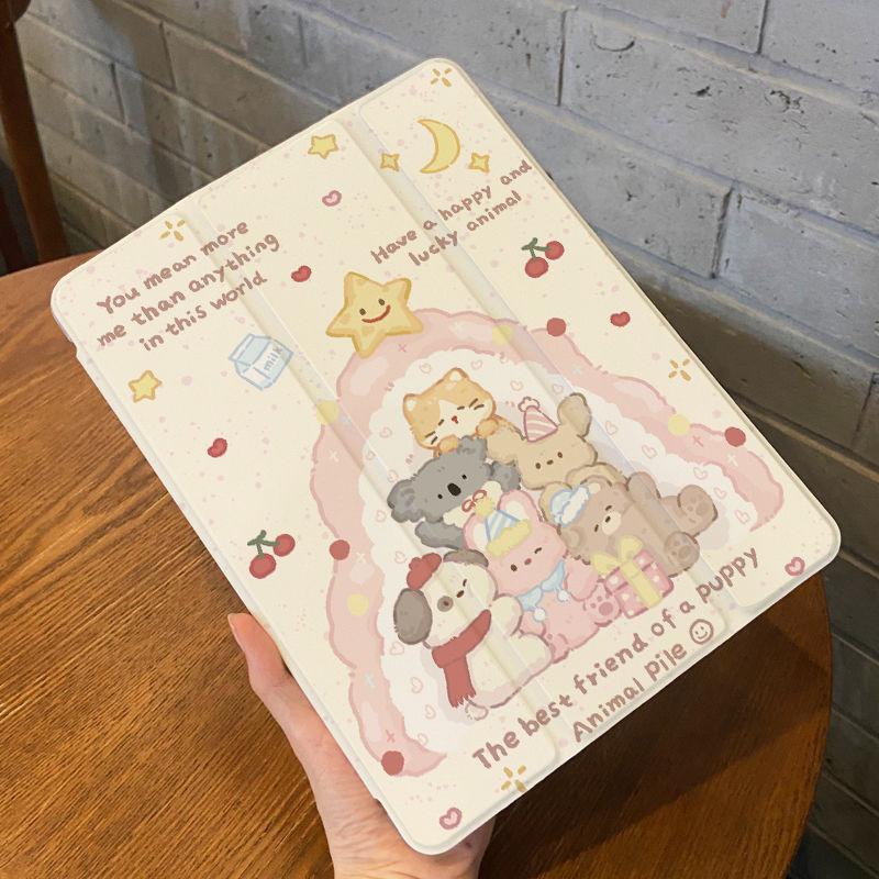 Für Hülle iPad Air5 10.9 Neues, hochwertiges süßes Welpenmuster, dreifach gefaltete iPad-Hülle pro11 pro12.9 2022 2020 2018 mini6/5/4 mit Stifthalter