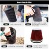 RYANSTAR RACING 152mm 6" High Flow Round Tapered Cone Closed-Top Washable Clamp-On Dry Air Filter Short 155mm Tall