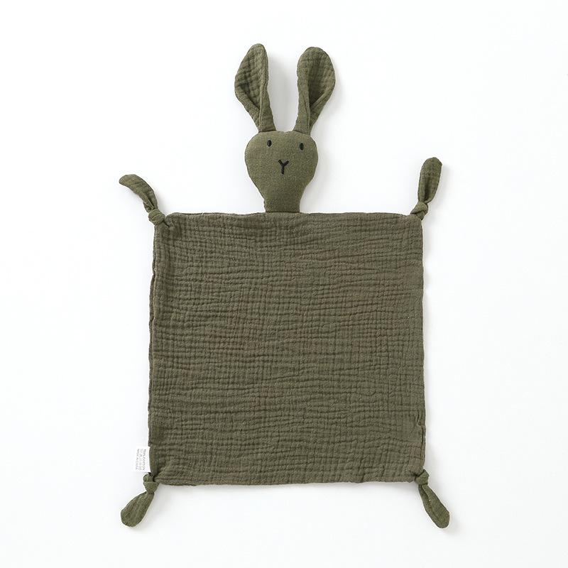 Pure Cotton Baby Comfort Toy: Rabbit Sleep Companion Crinkle Handkerchief