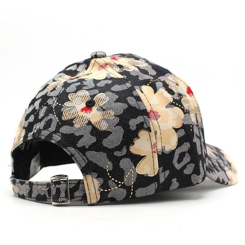 Hat Female Flower Pattern Cap Internet Celebrity Tide Outdoor Leisure Travel Sun Shade Baseball Cap