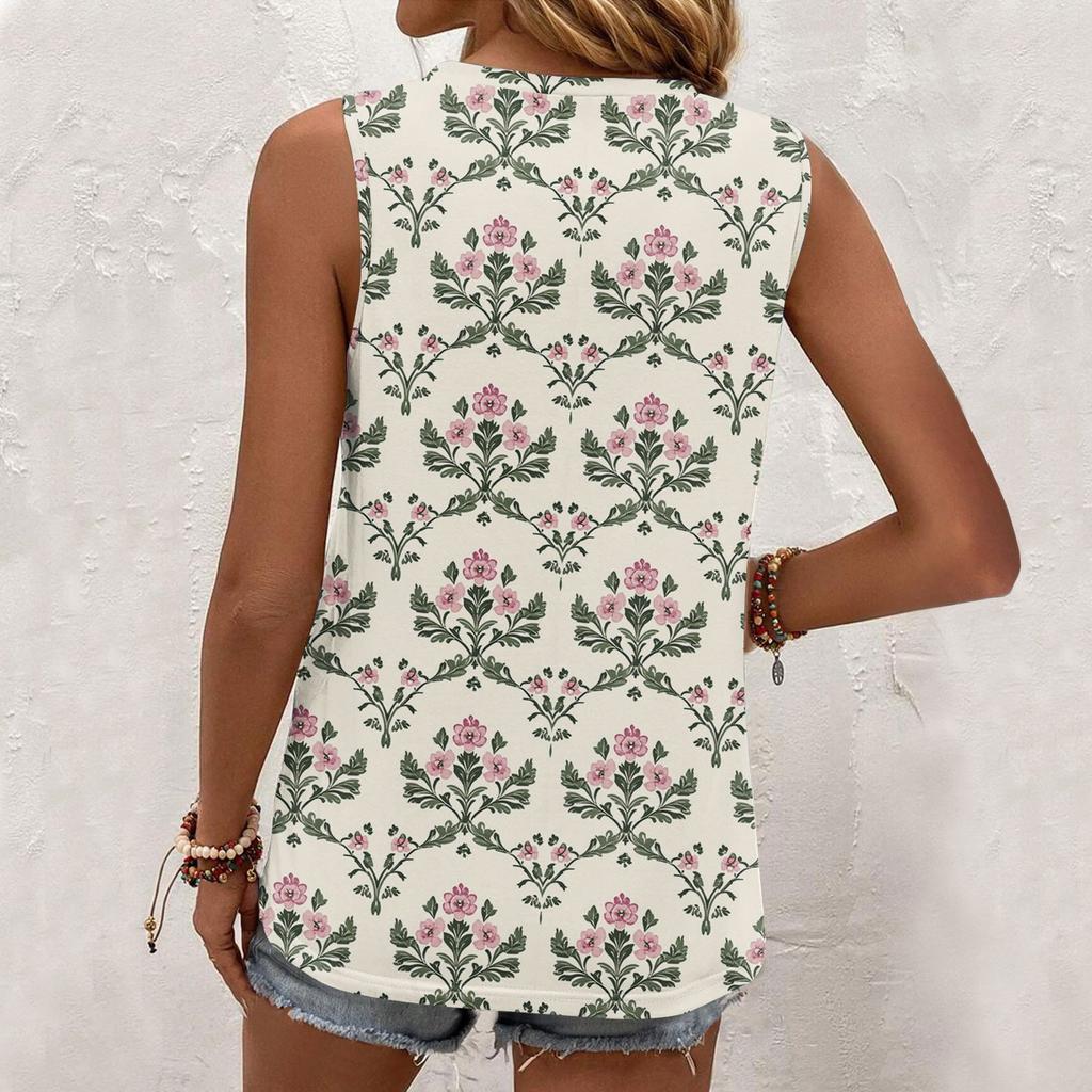 Womens Casual O Neck Loose  Sleeveless Top T-shirt  Summer Tank Tops For Women Tank Camisole Sleeveless Basic Tops