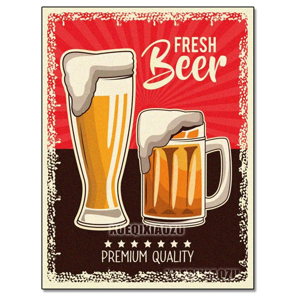 5D Diamond Painting Food Poster Diamond Mosaic Embroidery Set Bread Beer Cup DIY Rhinestone Kitchen Restaurant Decoration Gift