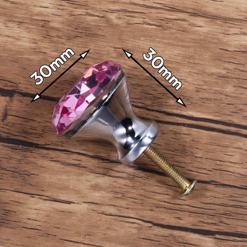 KAK 30mm Crystal Cabinet Knobs and Handles Kitchen Handles Drawer Knobs Diamond Dresser Pulls Furniture Knob Cabinet Hardware