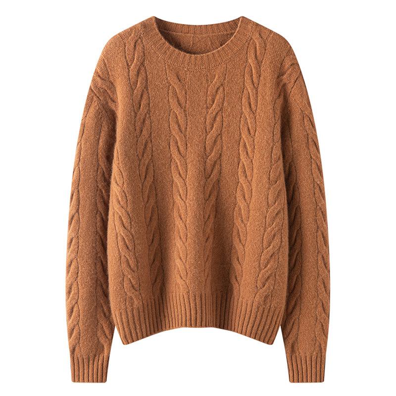 Women's Heavyweight Cashmere Loose Knit Sweater – Autumn/Winter New Style European Design