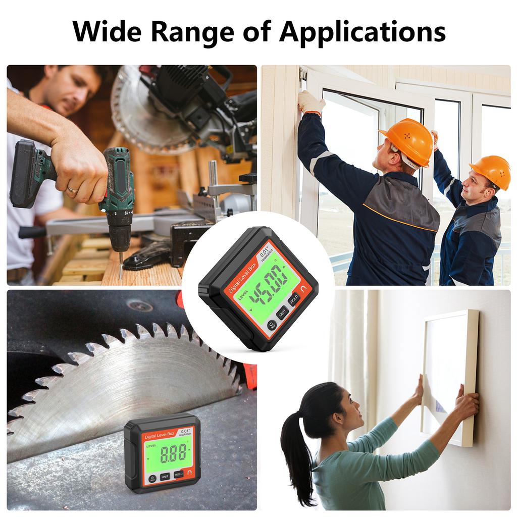 Magnetic Digital Level & Angles Finder / Inclinometer /Bevel Gauge LED Display