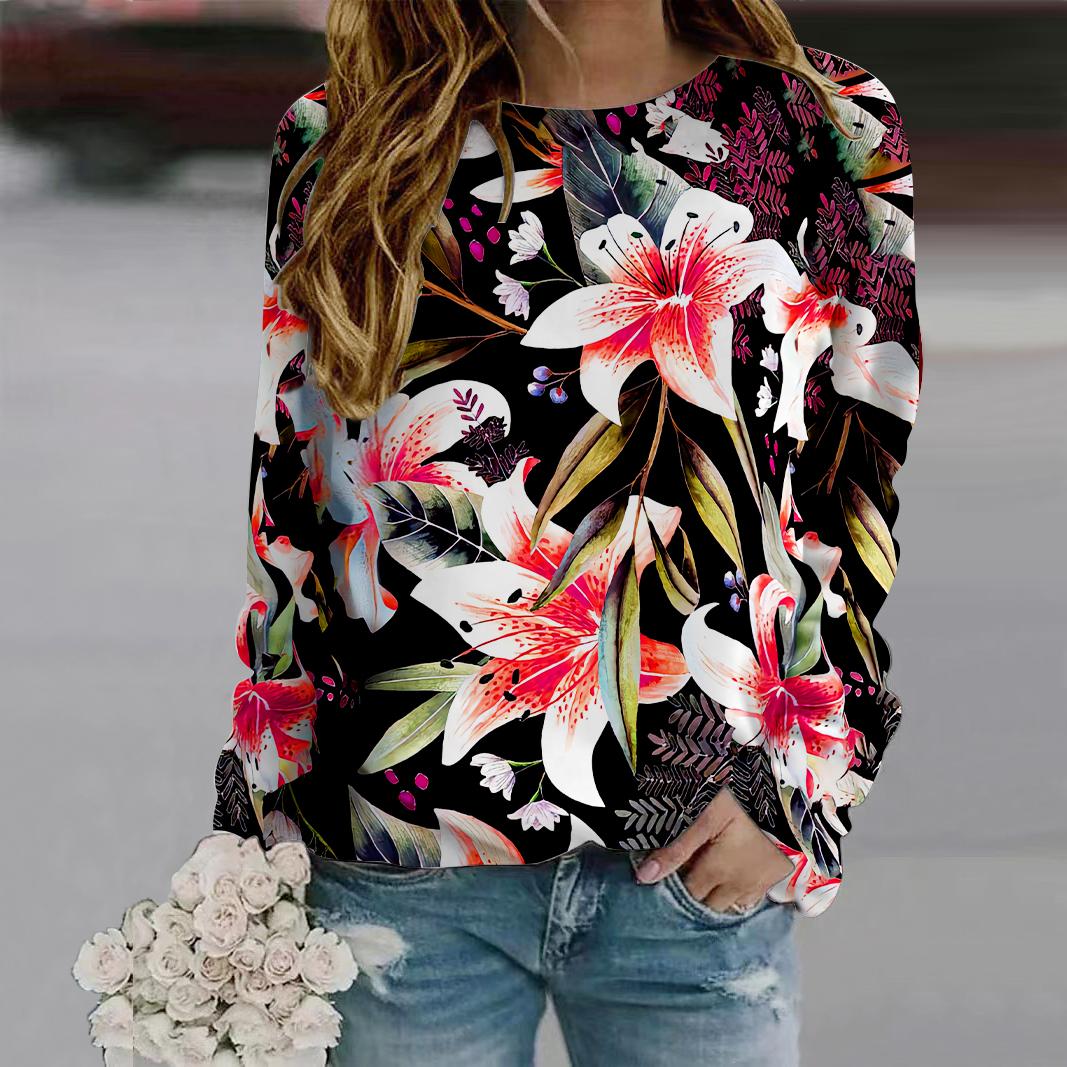 Осенняя женская мода с круглым вырезом и длинным рукавом — фото 3