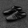 Summer Men Slippers Shoes Casual Flat Designer Loafers Slippers Man Fashion Leather Walking Shoes For Men