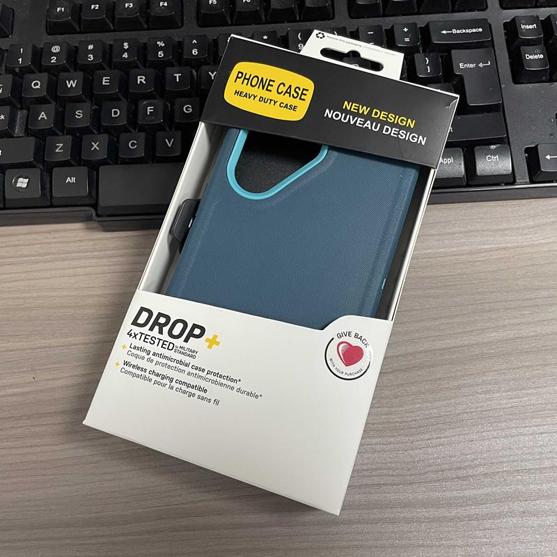 For Samsung S25 Ultra Otter Mechanical Type Defender Box Case for Official Galaxy S24 S21 S22Plus S23 with Clip Bracket Package