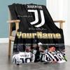 Juventus Personalized Text Blanket Cozy Personalized Blanket Soft & Cozy Versatile for Livingroom Picnics Office Living Room for All Occasions