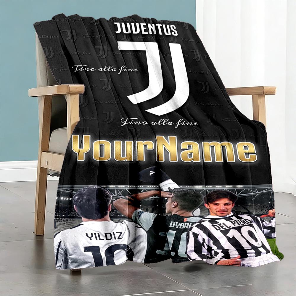 Juventus Personalized Text Blanket Cozy Personalized Blanket Soft & Cozy Versatile for Livingroom Picnics Office Living Room for All Occasions
