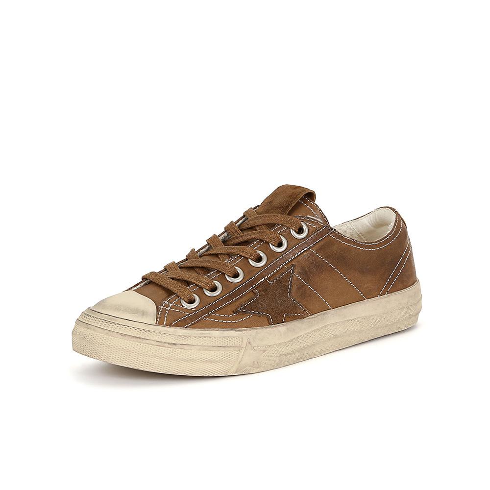 Cowhide version~ soft leather retro old dirty shoes women's spring new stars small dirty shoes sports casual board shoes