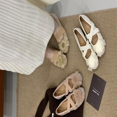 Schöne flache Sohle flacher Mund einzelne Schuhe Damen 2025 neuer Sommer Rock Mary Jane Abendschuhe Ballerina Mützen Schuhe