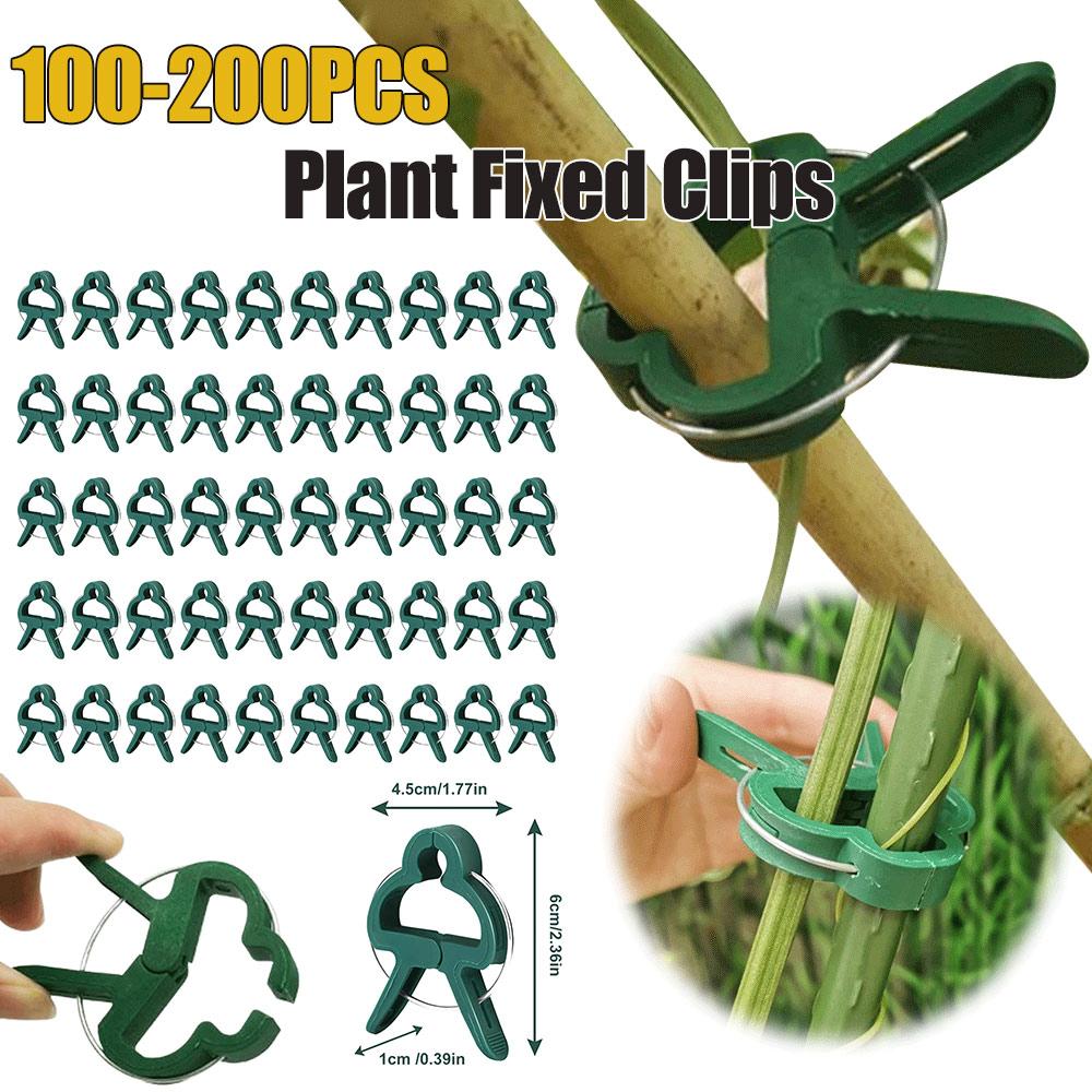 100-200PCS Plant Fixed Clips Reusable Garden Greenhouse Bracket for Fixed Plants Vine Flower Seedling Stem Support Garden Tools