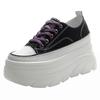 Casual Little White Shoes Women's 2025 Spring and Autumn New Thick Soles Increase by 9 Cm Canvas Lace-up Muffin Shoes Women's Board Shoes Tide