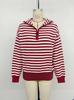 Women's Retro Striped Zipper Hooded Sweater - Autumn/Winter Casual Pullover Jacket