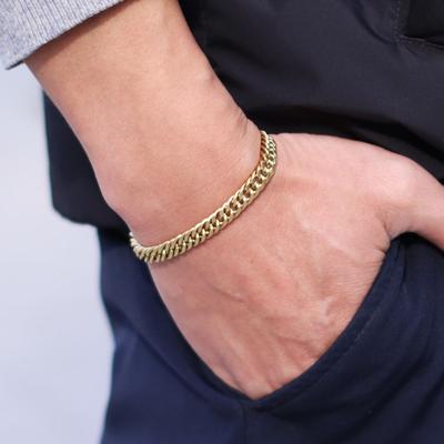 Stainless Steel Cuban Chain Bracelet Men Adjustable Luxury Gold Color Hand Accessories Twisted Link Braslet Gift For Him