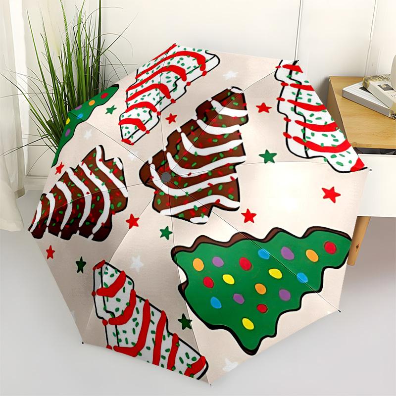 1pc Christmas cookies Automatic Opening/Closing Folding Umbrella with 8 Ribs,Portable Sunshade Umbrella Birthday and Holiday gifts yy251231137