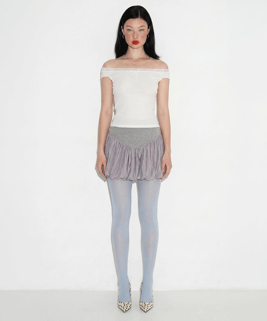 SETSETSET Square Lace Top Ivory